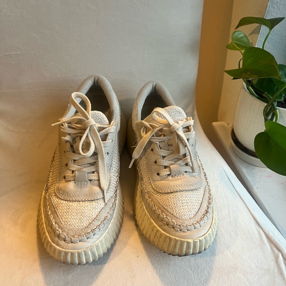 Dolce Vita Cream Textured Sneakers